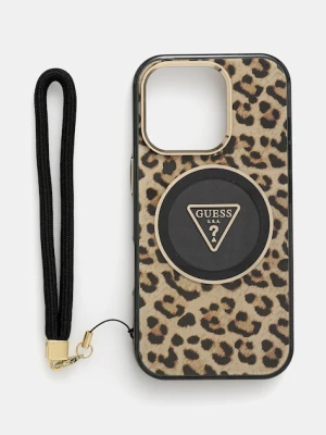 Guess etui na telefon iPhone 16 Pro kolor brązowy GUHMP16LHLORSSW