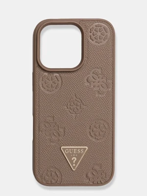Guess etui na telefon iPhone 16 Pro kolor brązowy GUHMP16LPGBTMW