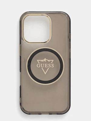 Guess etui na telefon iPhone 16 Pro kolor czarny GUHMP16LHFGTMSLSK