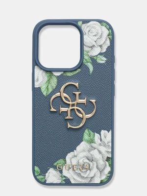 Guess etui na telefon iPhone 16 Pro kolor niebieski GUHCP16LPGROP4MB