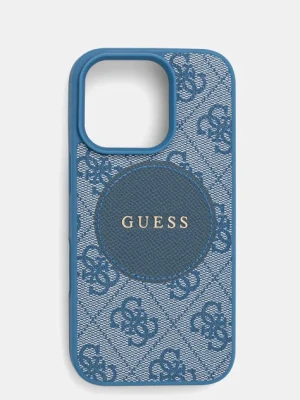 Guess etui na telefon iPhone 16 Pro kolor niebieski GUHMP16LP4PGRSGB