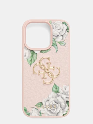 Guess etui na telefon iPhone 16 Pro kolor różowy GUHCP16LPGROP4MP