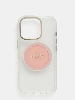 Guess etui na telefon iPhone 16 Pro kolor różowy GUHMP16LHTDRCEDP