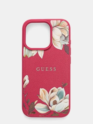 Guess etui na telefon iPhone 16 Pro kolor różowy GUHMP16LPGNMPLMF