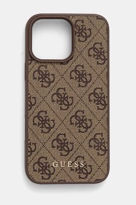 Guess etui na telefon iPhone 16 Pro Max 6.9 kolor brązowy GUHCP16XG4GFBR