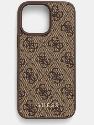 Guess etui na telefon iPhone 16 Pro Max 6.9 kolor brązowy GUHCP16XG4GFBR