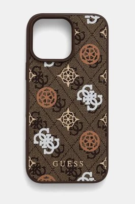 Guess etui na telefon iPhone 16 Pro Max 6.9 kolor brązowy GUHMP16XP4PWPW