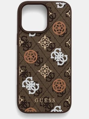 Guess etui na telefon iPhone 16 Pro Max 6.9 kolor brązowy GUHMP16XP4PWPW