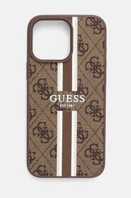 Guess etui na telefon iPhone 16 Pro Max 6.9 kolor brązowy GUHMP16XP4RPSW