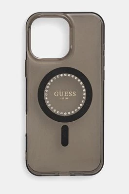 Guess etui na telefon iPhone 16 Pro Max 6.9 kolor czarny GUHMP16XPFTDTEK