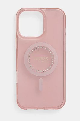 Guess etui na telefon iPhone 16 Pro Max 6.9 kolor różowy GUHMP16XPFTDTEP