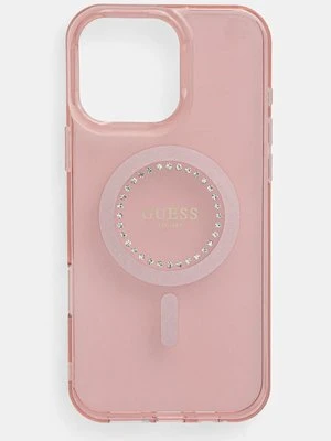 Guess etui na telefon iPhone 16 Pro Max 6.9 kolor różowy GUHMP16XPFTDTEP