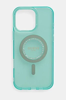 Guess etui na telefon iPhone 16 Pro Max 6.9 kolor turkusowy GUHMP16XPFTDTEN