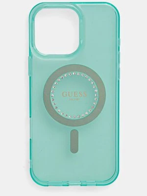 Guess etui na telefon iPhone 16 Pro Max 6.9 kolor turkusowy GUHMP16XPFTDTEN