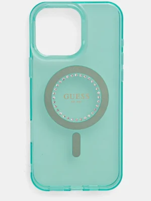 Guess etui na telefon iPhone 16 Pro Max 6.9 kolor turkusowy GUHMP16XPFTDTEN