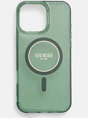 Guess etui na telefon iPhone 16 Pro Max 6.9 kolor zielony GUHMP16XHGCRELSA