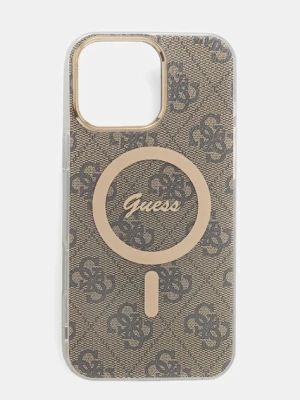 Guess etui na telefon iPhone 16 Pro Max brązowy