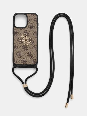 Guess etui na telefon iPhone 16 Pro Max kolor brązowy GUHCP16XP4GMGCRW