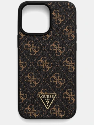 Guess etui na telefon iPhone 16 Pro Max kolor brązowy GUHCP16XPG4GPK