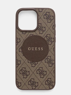 Guess etui na telefon iPhone 16 Pro Max kolor brązowy GUHMP16XP4PGRSGW