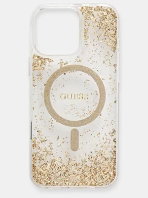 Guess etui na telefon iPhone 16 Pro Max kolor złoty GUHMP16XRGRGED