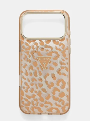 Guess etui na telefon iPhone 17 Pro Max kolor brązowy GUHMP17XHLEGTGLW