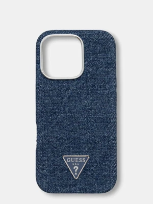 Guess etui na telefon jeansowe iPhone 16 Pro