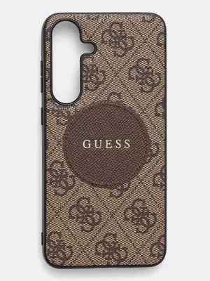 Guess etui na telefon Samsung Galaxy S25+ kolor brązowy GUHMS25MP4PGRSGW