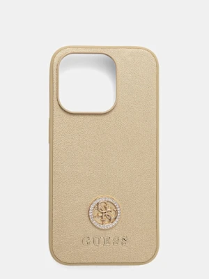Guess etui na telefon z imitacji skóry iPhone 15 Pro