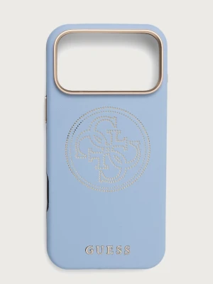 Guess etui na telefon z imitacji skóry iPhone 17 / 18 Pro Max niebieski