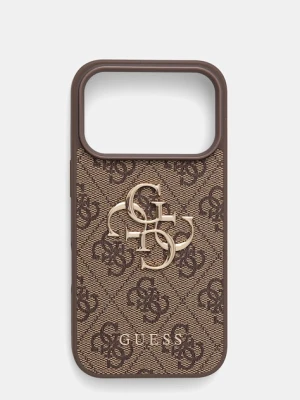 Guess etui na telefon z imitacji skóry iPhone 17 Pro