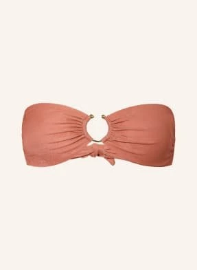 Guess Góra Od Bikini Bandeau Z Błyszczącą Przędzą braun