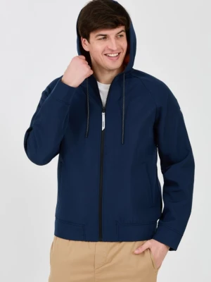 GUESS Granatowa męska bluza rozpinana z kapturem, Rozmiar M