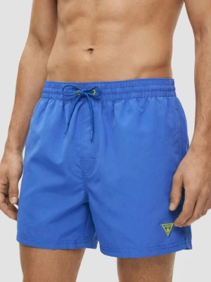 GUESS Granatowe którkie męskie kąpielówki New Basic, Rozmiar S Niebieski