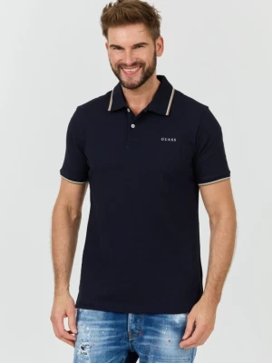 GUESS Granatowe męskie polo Lyle, Rozmiar XL