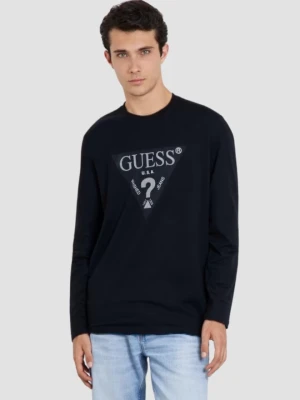 GUESS Granatowy męski longsleeve Ls Cn, Rozmiar XL