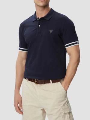GUESS Granatowy męski t-shirt polo Lyle, Rozmiar L Niebieski