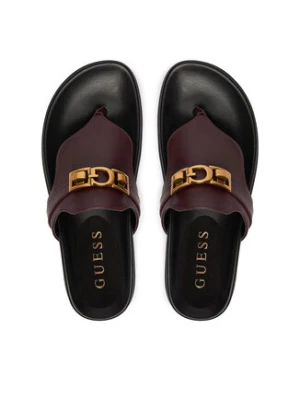 Guess Japonki FLJFRR LEA03 Bordowy