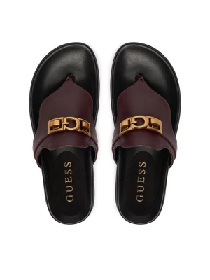 Guess Japonki FLJFRR LEA03 Bordowy