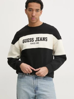 Guess Jeans bluza męska kolor czarny wzorzysta M4BQ39 K9V31