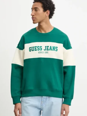 Guess Jeans bluza męska kolor zielony wzorzysta M4BQ39 K9V31