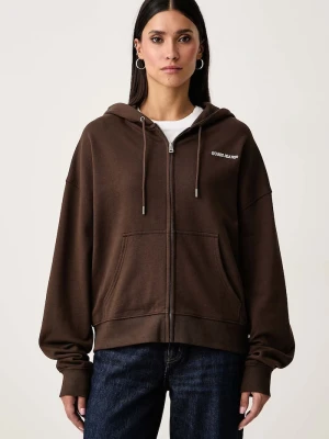 Guess Jeans bluza rozpinana damska bawełniana brązowy