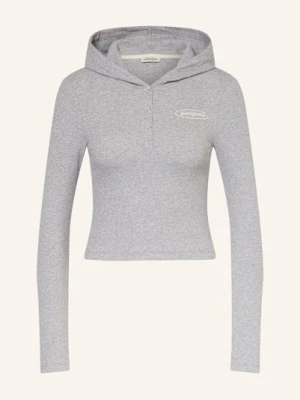 Guess Jeans Bluza Z Kapturem Z Dzianiny grau