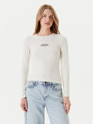 Guess Jeans Bluzka W5YP38 KA0H1 Écru Slim Fit Kremowy