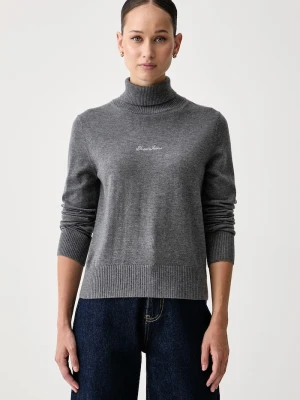 Guess Jeans golf damski z dodatkiem jedwabiu szary