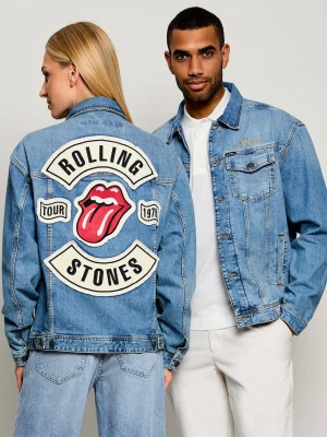 Guess Jeans Jeansowa kurtka | Guess Jeans x The Rolling Stones | Loose fit niebieski