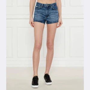 Guess Jeans Jeansowe szorty | Regular Fit | z dodatkiem lnu