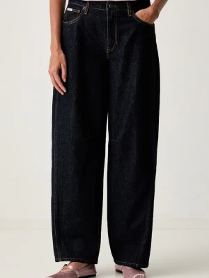 Guess Jeans jeansy barrel damskie granatowy