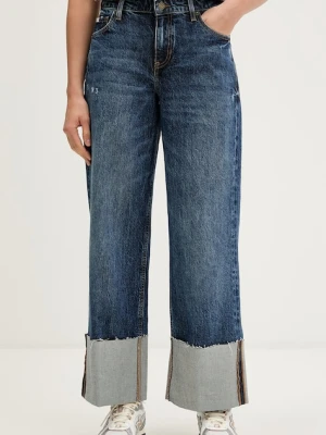 Guess Jeans jeansy wide leg damskie niebieski