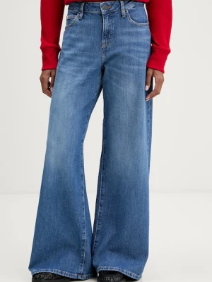 Guess Jeans jeansy wide leg damskie niebieski